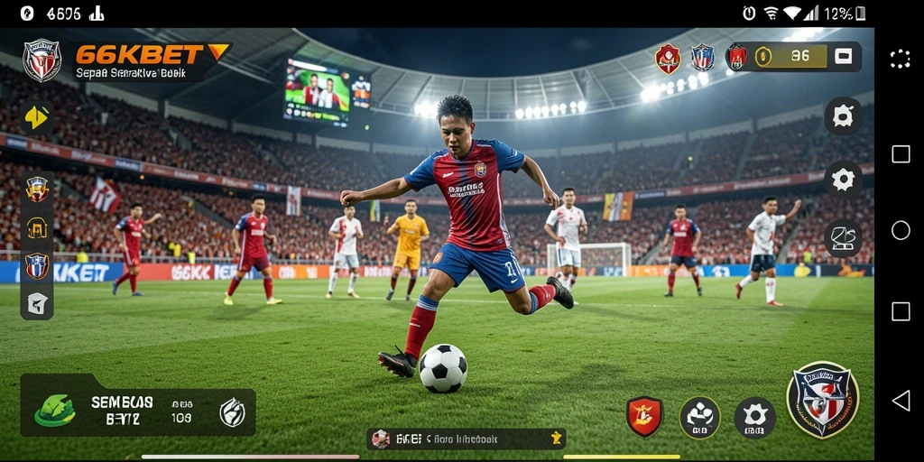 Tampilan gameplay menegangkan dalam 66KBET saat bertanding di lapangan.
