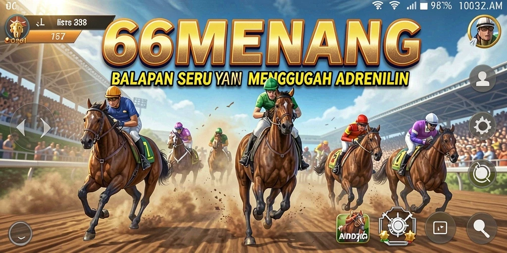 Tangkapan layar utama gameplay balapan di 66MENANG.