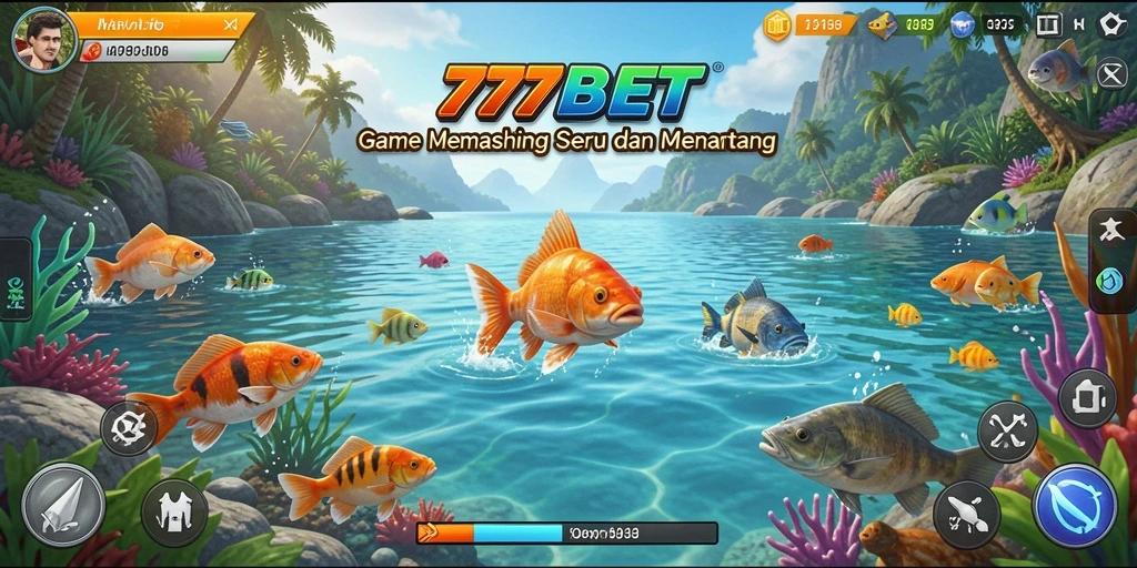 Screenshot gameplay <strong>777BET</strong> menampilkan aksi memancing yang seru.