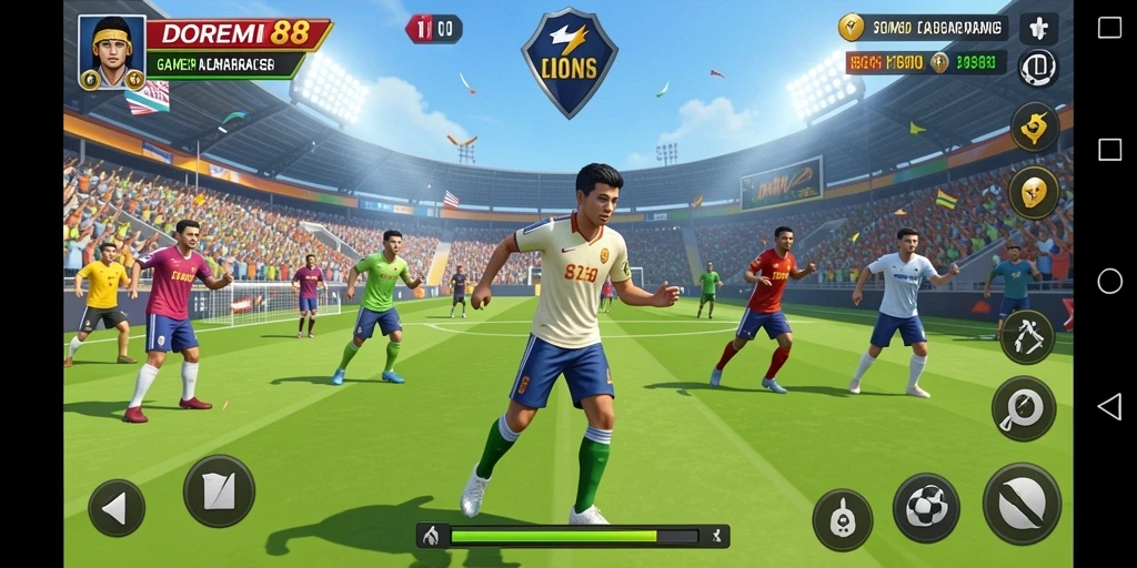 Screenshot gameplay DOREMI88 yang menunjukkan aksi seru dalam permainan olahraga.