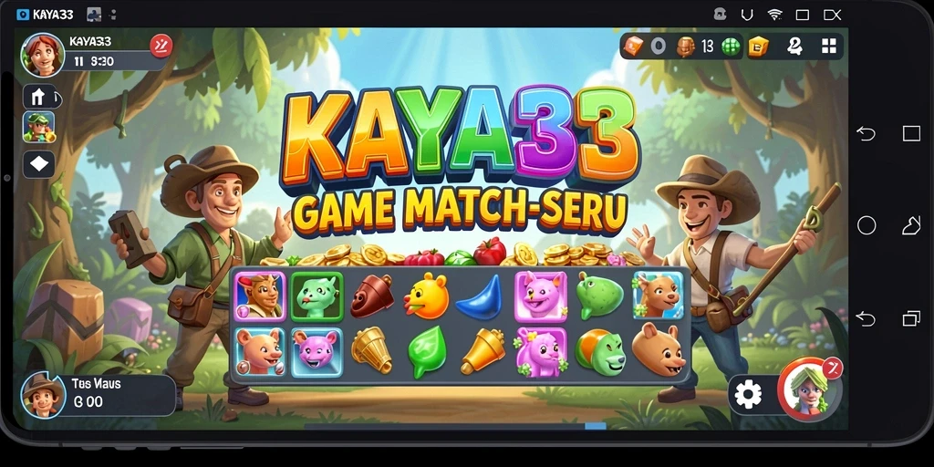 Tangkapan layar gameplay KAYA33 menampilkan keseruan mencocokkan item.