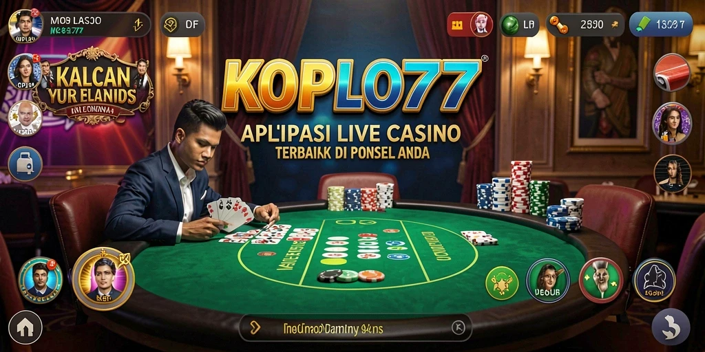 Screenshot KOPLO77 menampilkan dealer dan permainan live casino yang mendebarkan.