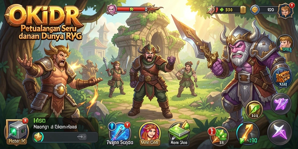 Tangkapan layar OKIDR menampilkan pertarungan seru di dunia RPG.