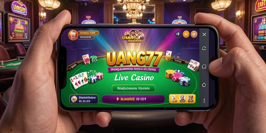 Tampilan interaktif dari gameplay Live Casino di UANG77