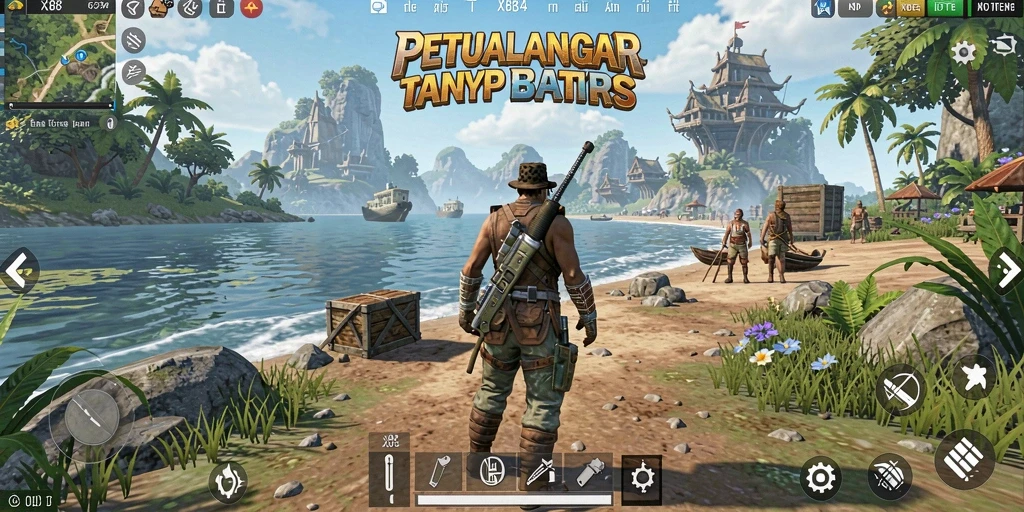 Tampilan gameplay X88 di dunia terbuka yang kaya dan interaktif.